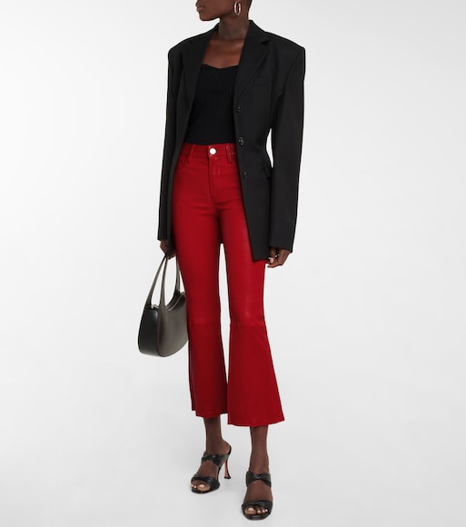 Frame - Mid-rise cropped leather pants 