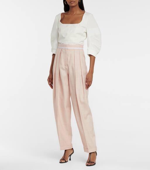 Stella Mccartney Ariana Pleated Wide Leg Pants Mytheresa