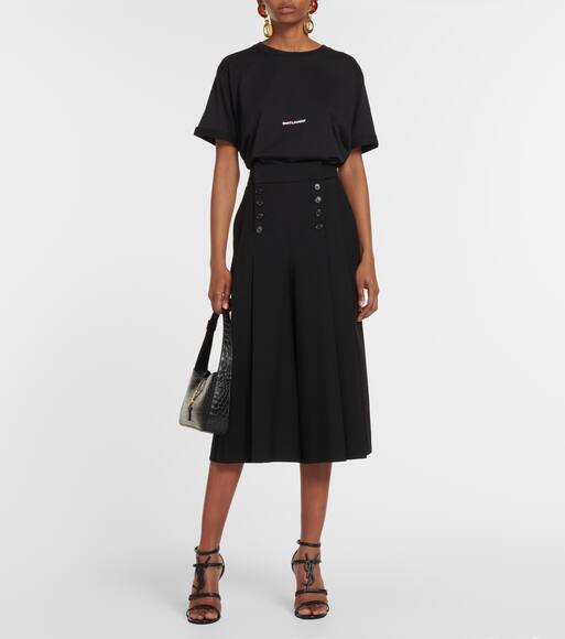 Logo Cotton T Shirt Saint Laurent Mytheresa