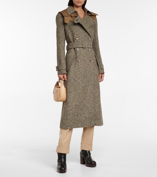 tweed belted coat