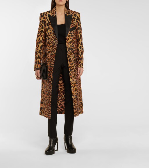 wool leopard coat