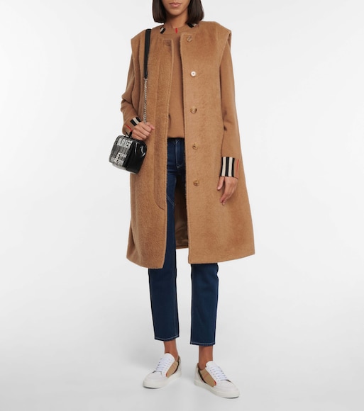 burberry house check and leather sneakers