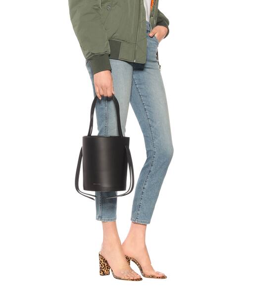 Fringe Leather Bucket Bag