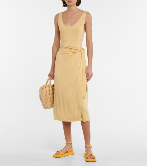 vince wrap midi dress