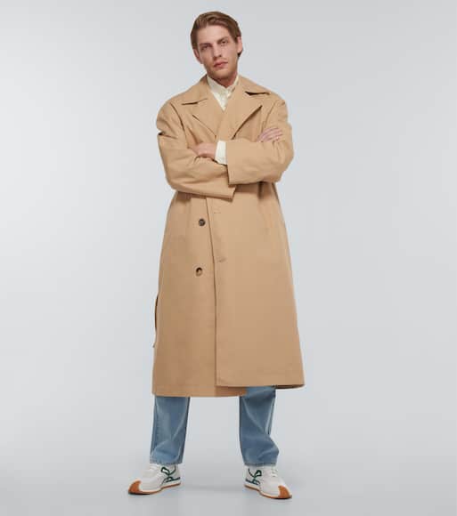 Loewe Double Flap Cotton Trench Coat Mytheresa Loewe Double Flap Cotton Trench Coat, Why Do Trench Coats Have Shoulder Flaps