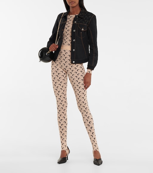 Marine Serre - Printed jersey leggings 