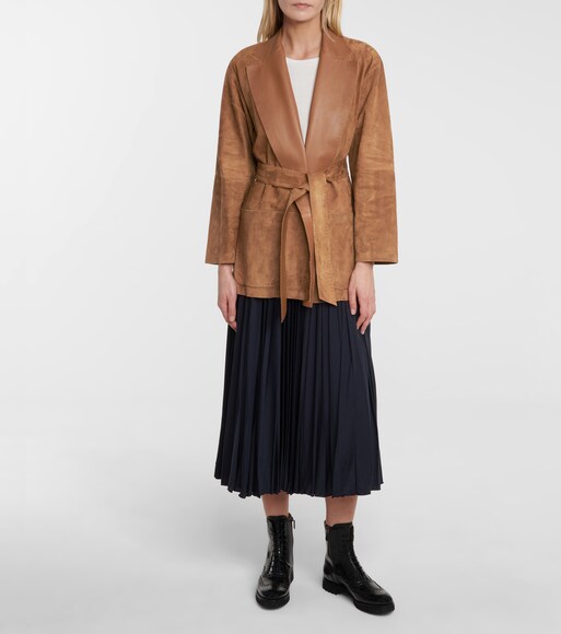 Max Mara - Teulada belted suede jacket | Mytheresa
