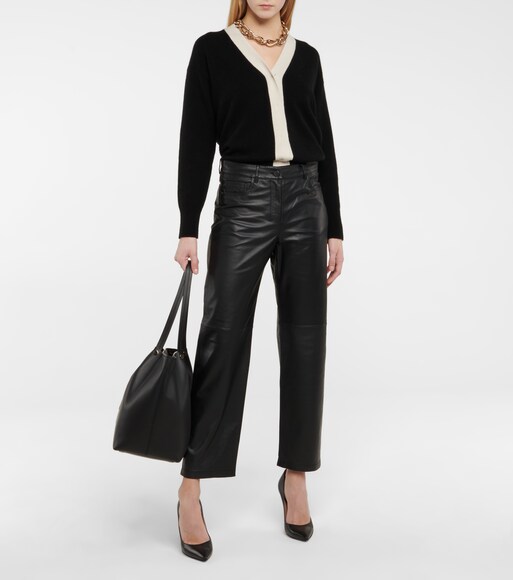 S Max Mara - Pantaloni Liana in pelle a vita alta | Mytheresa