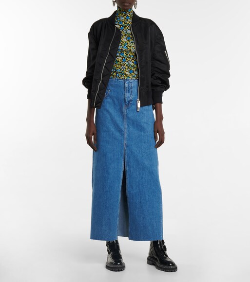 Frame - Cut Off Waist denim maxi skirt 