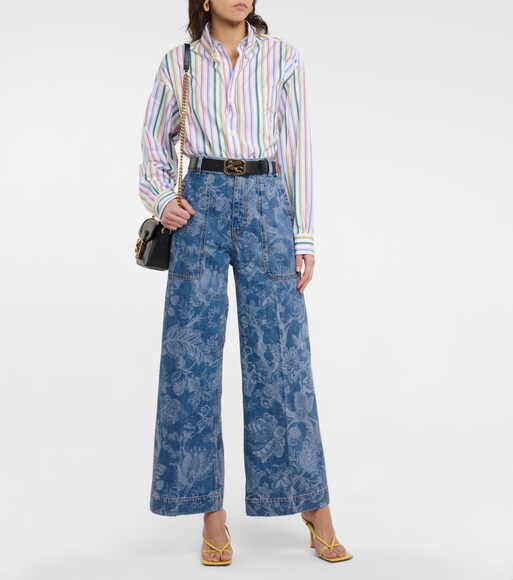 Etro - Paisley high-rise wide-leg jeans 
