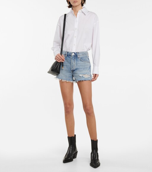 Agolde - Parker high-rise denim shorts 