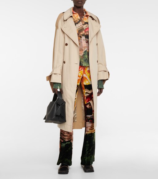 Velvet high-rise flared printed pants 