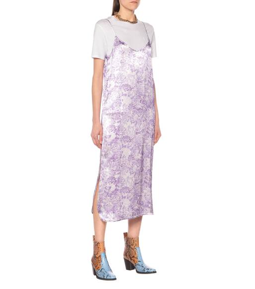 ganni floral slip dress