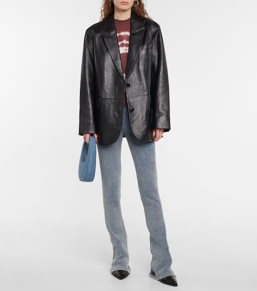 Stand studio leather blazer clearance