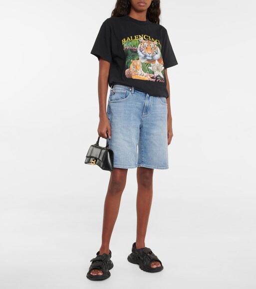 AG Jeans - High-rise denim Bermuda 