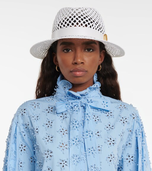 Valentino Garavani - Cappello VLogo in paglia e pelle | Mytheresa