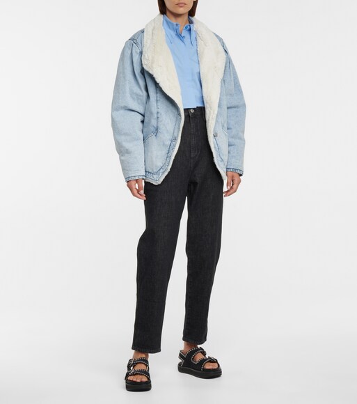 Dipauline denim and faux fur jacket 