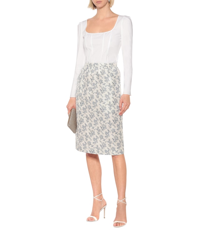 BROCK COLLECTION Quadratic cotton-blend midi skirt