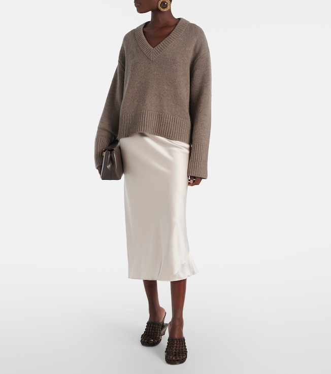 Dorothee Schumacher Sense of Shine silk satin midi skirt