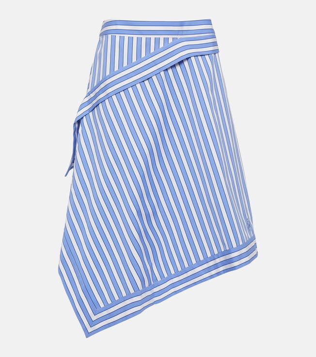 Striped asymmetric cotton skirt | JW Anderson