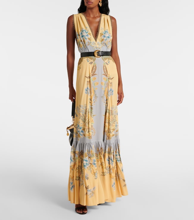 Etro Floral crêpe de chine maxi dress