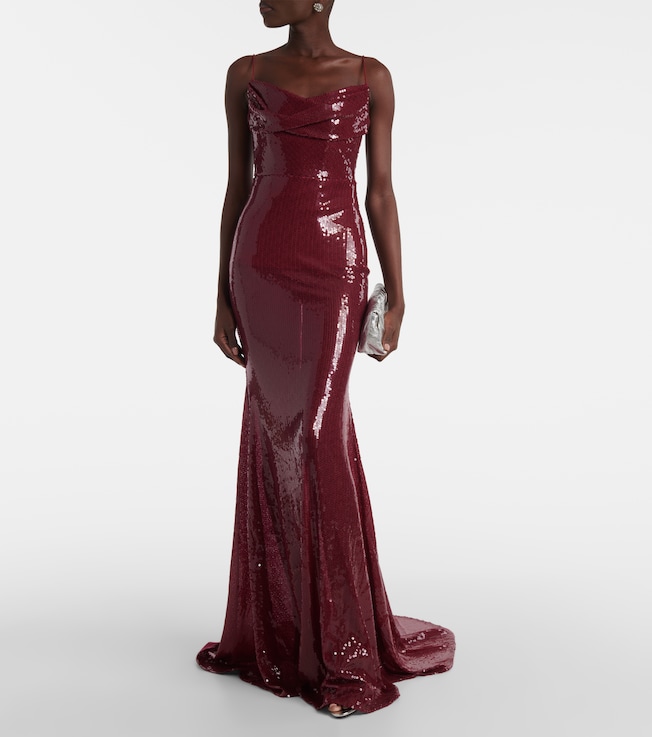 Alex Perry Sequined corset gown