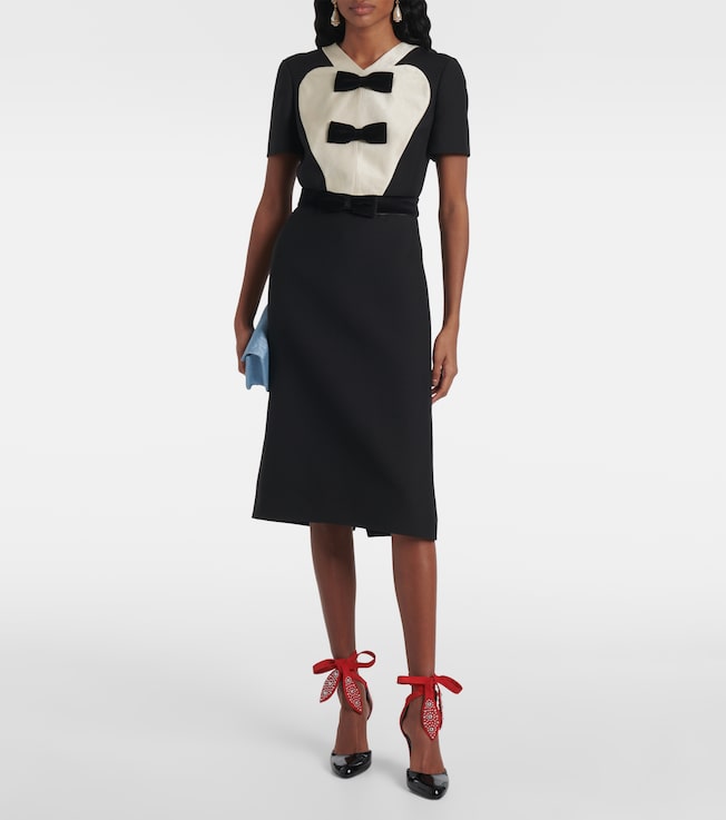 Valentino Crepe Couture bow-detail midi dress