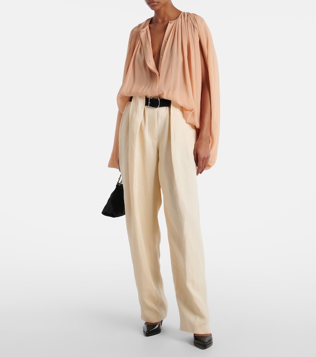 Stella McCartney Draped silk chiffon blouse