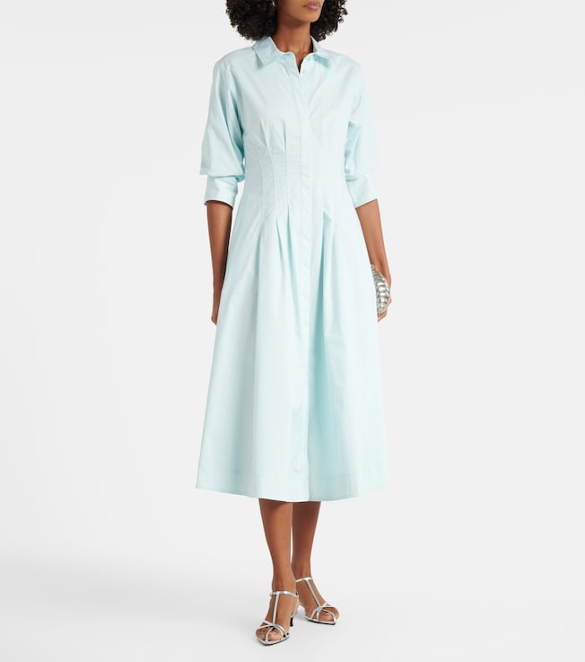 SIMKHAI Jazz cotton-blend poplin shirt dress