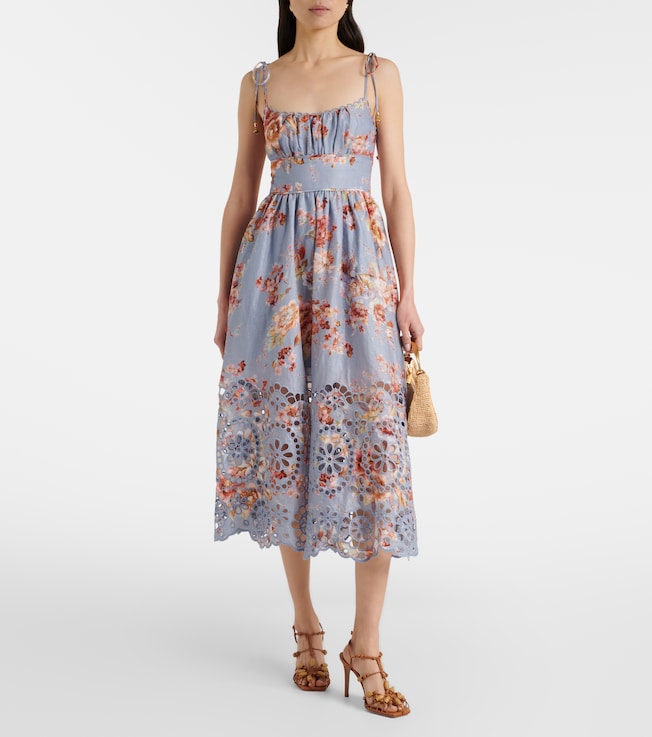 Zimmermann Awaken floral linen midi dress