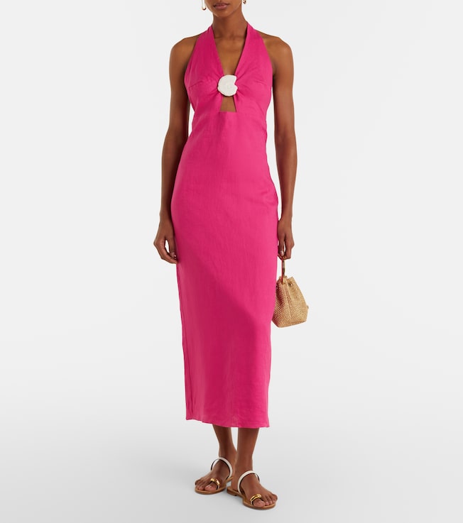 Cala de la Cruz Orly cutout linen midi dress