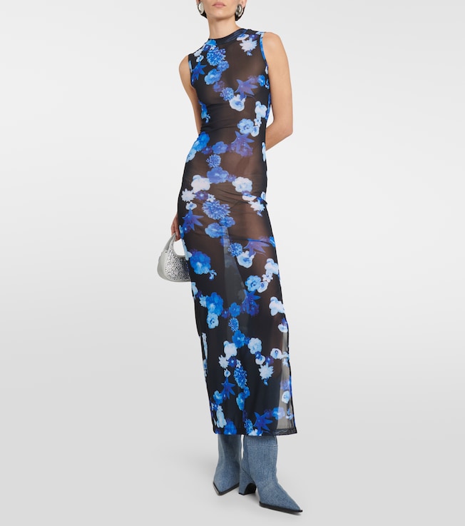 Coperni Floral mesh maxi dress