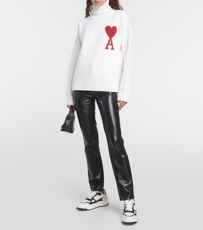 Ami Paris Ami de Cœur wool turtleneck sweater