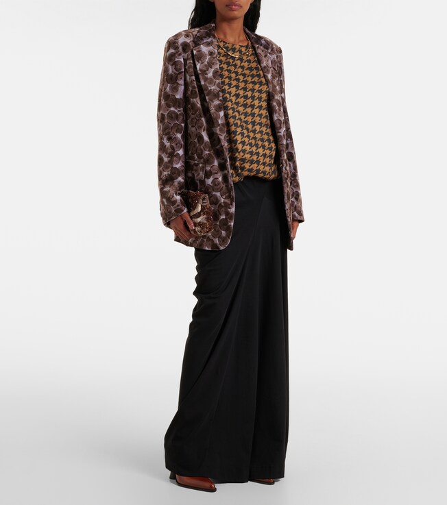 Dries Van Noten Draped cotton jersey maxi skirt