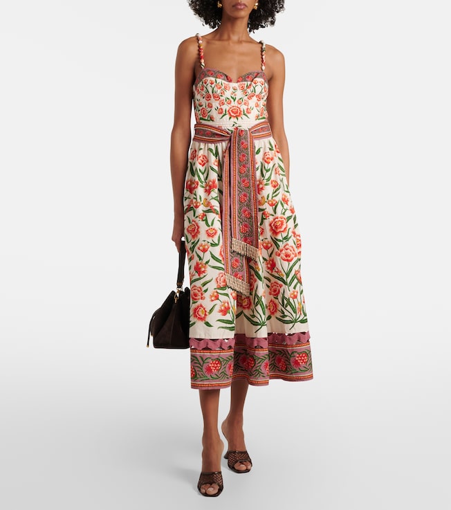 FARM Rio Printed cotton midi dress
