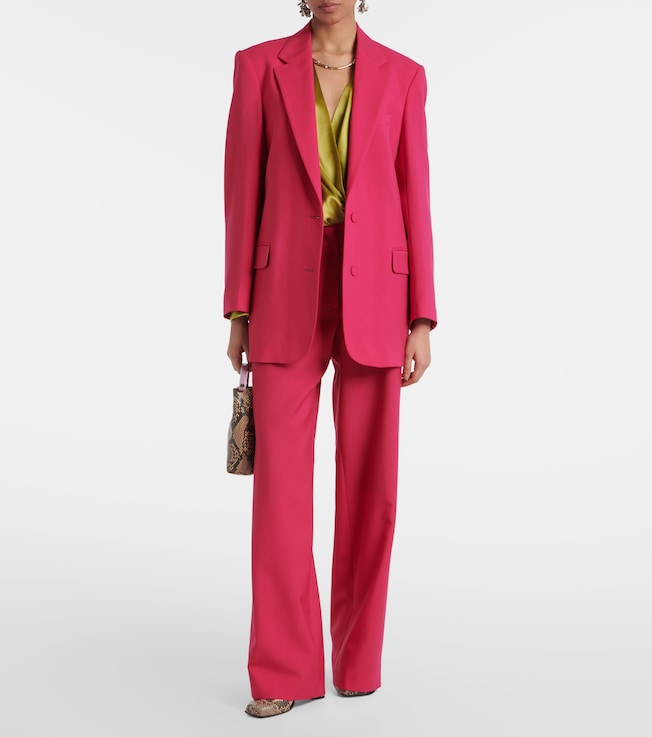 Dries Van Noten Wool and mohair twill straight pants
