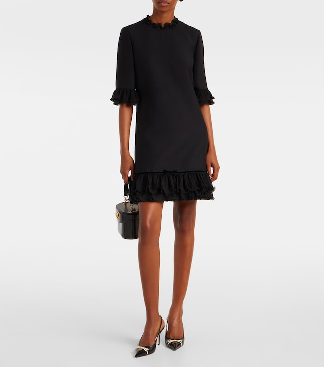 Valentino Ruffled silk crêpe minidress