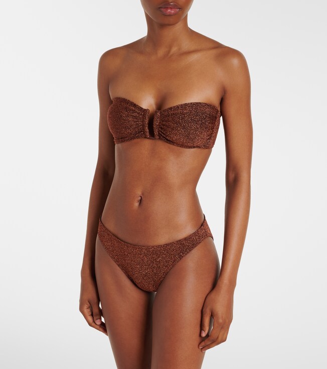 Eres Eres Etincelant lurex bandeau bikini bottoms