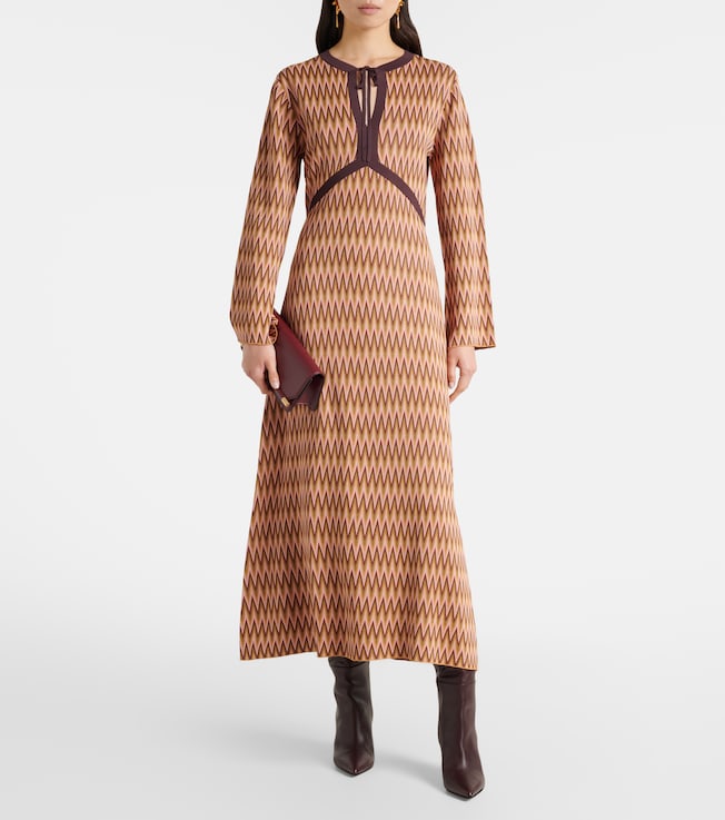 RIXO Pamela jacquard midi dress