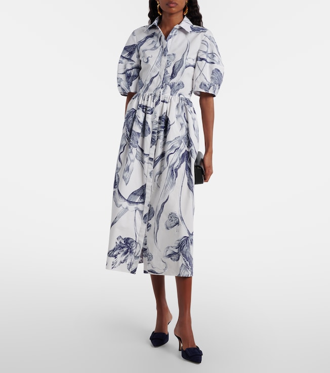 Erdem Floral cotton poplin shirt dress