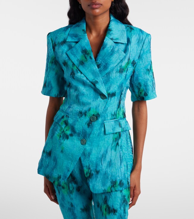 GANNI Printed organza blazer