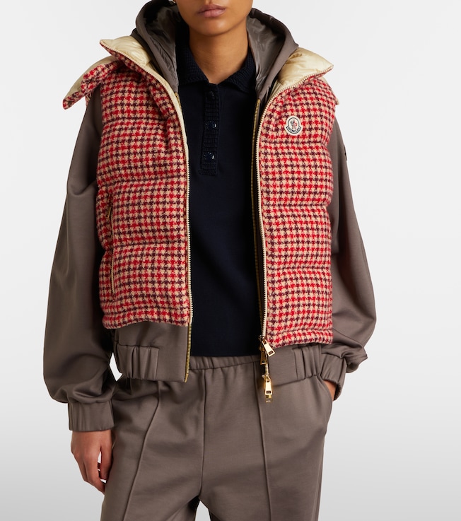 Moncler Niverolle checked wool-blend down vest
