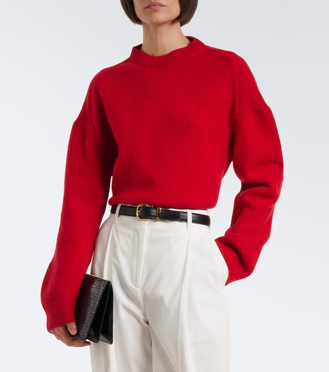 Fforme Marcela cropped wool and cashmere sweater