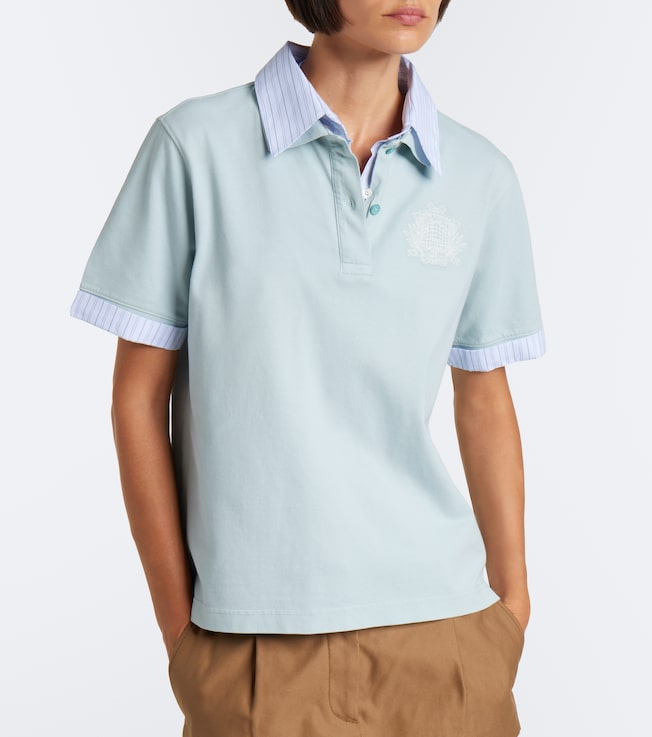 Acne Studios Layered cotton-blend piqué polo shirt