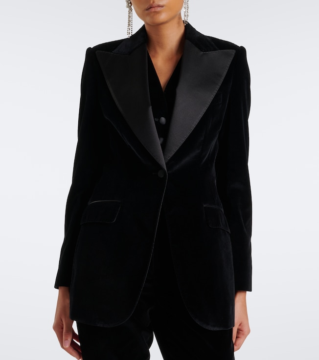 Dolce&Gabbana Dolce & Gabbana Cotton and silk-blend velvet tuxedo jacket