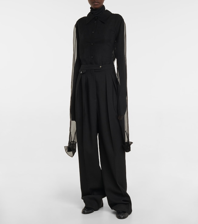 The Row Alastor silk organza blouse