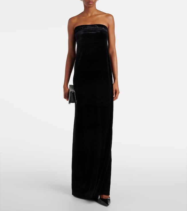 Norma Kamali Strapless velvet gown