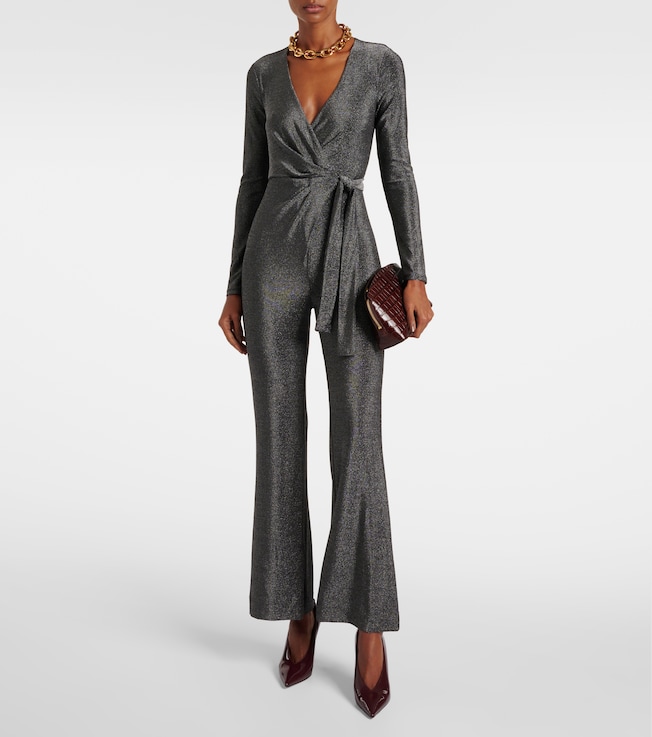 Diane von Furstenberg Cosima Two lamé jumpsuit