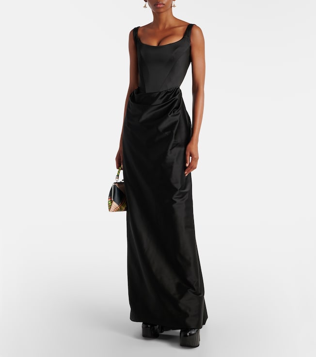 Vivienne Westwood Camille draped crêpe satin bustier gown