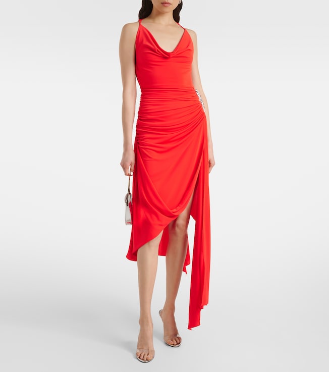 David Koma Lamé midi dress